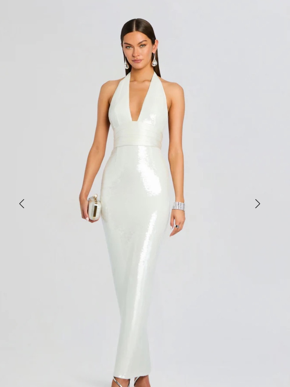 Retrofete Kelsie Sequin Dress in White